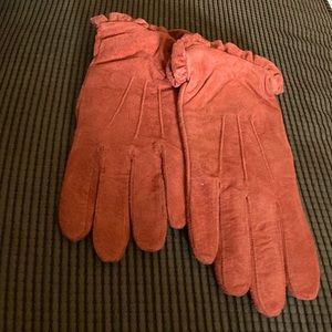NWT Lovely Coral Washable Suede Gloves, size L